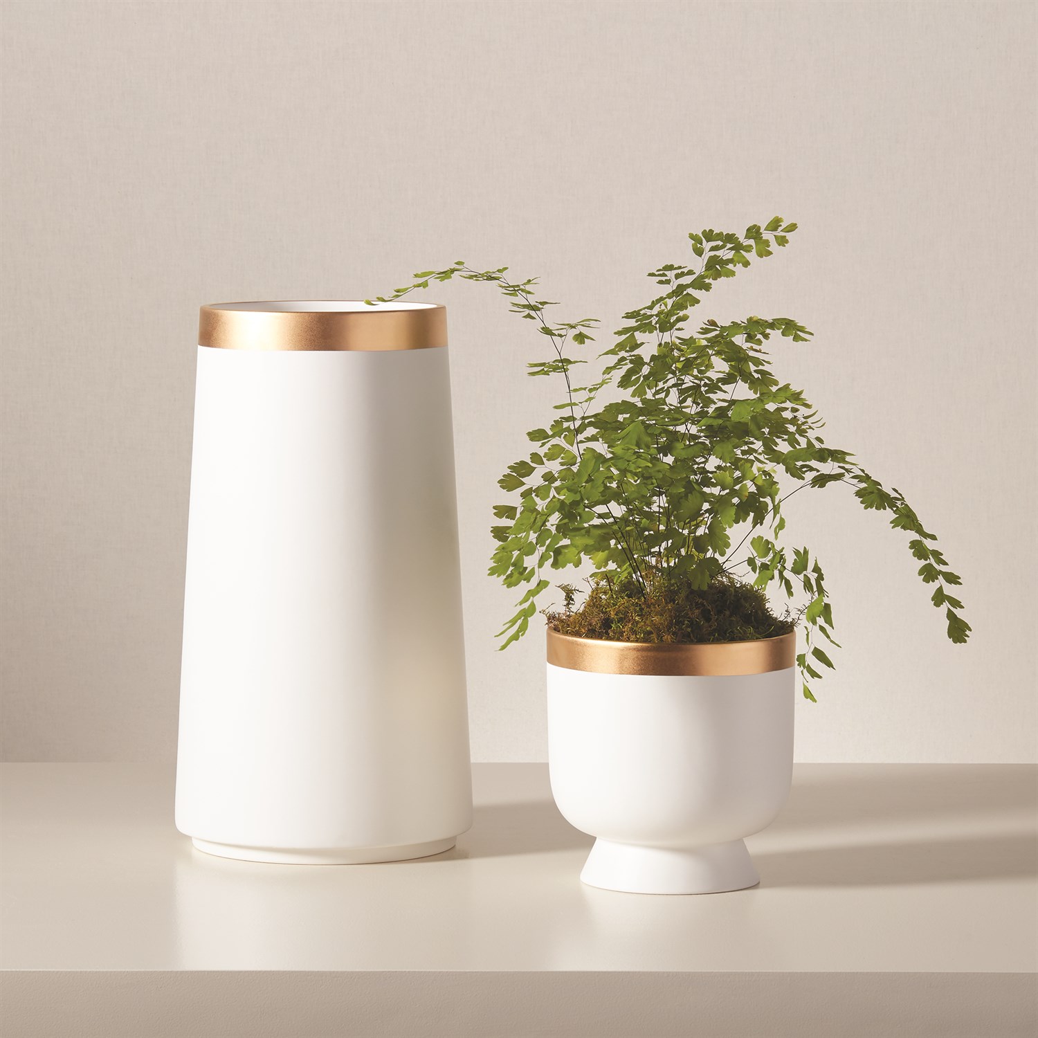 Modern Gold Banded Vase