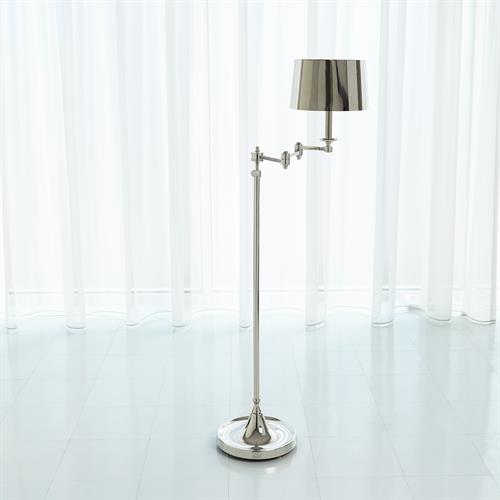 Swing Arm Floor Lamp-Nickel Swing Arm Floor Lamp-Nickel