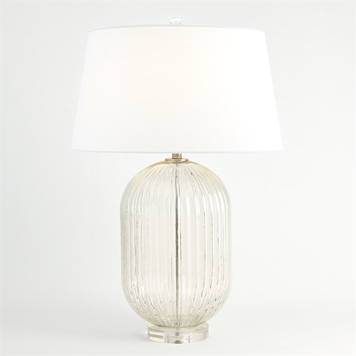 Clear Glass Ribbed Barrel Lamp Clear Glass Ribbed Barrel Lamp