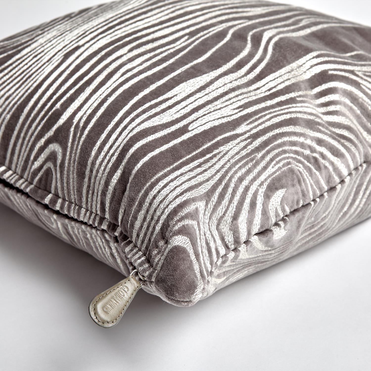 Faux Bois Pillow Grey