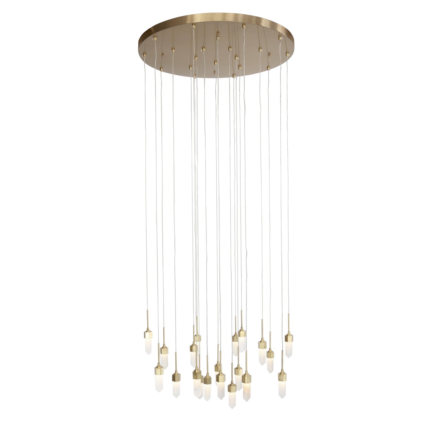 Leo Chandelier-20 Drop Round-Satin Brass