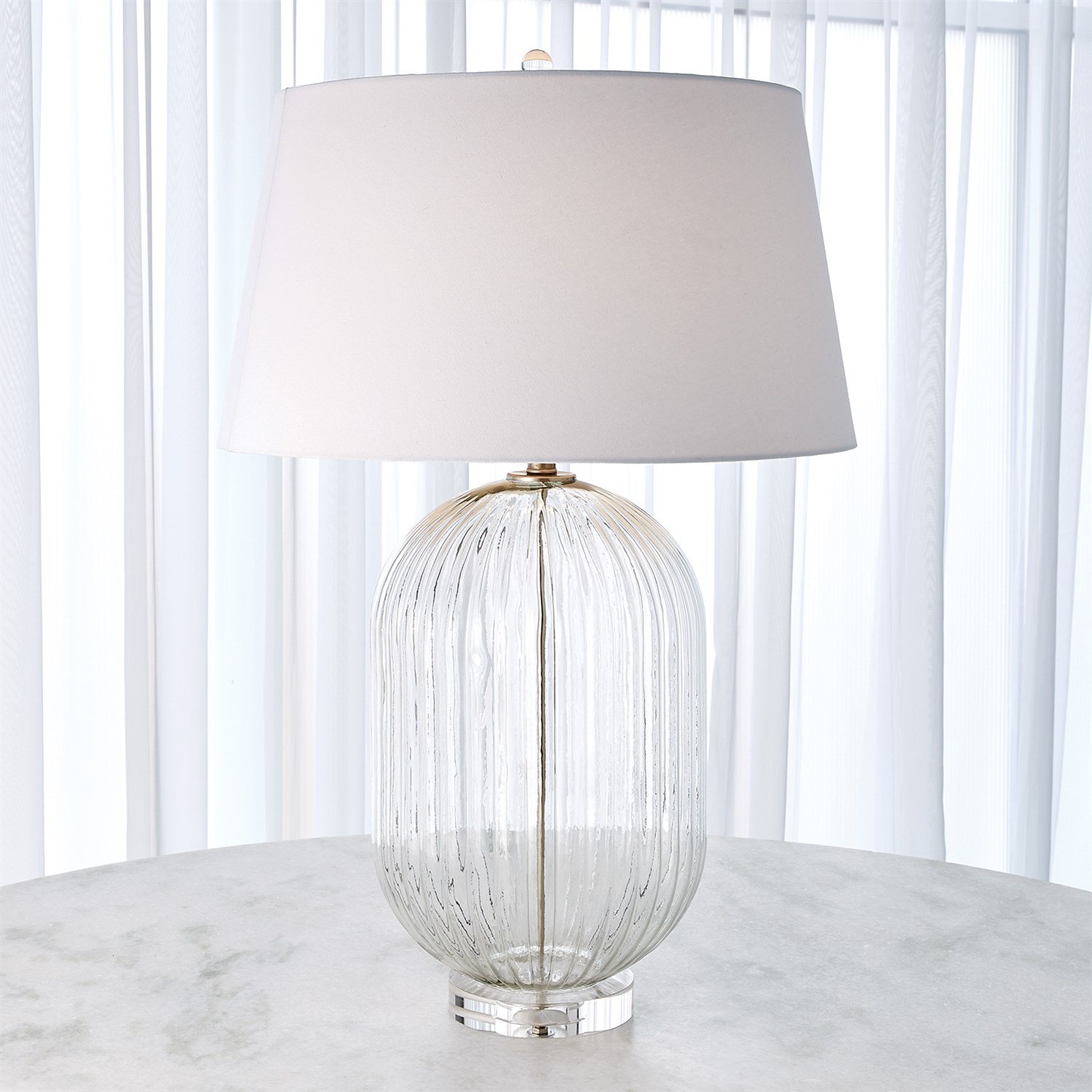 ribbed glass accent lamp