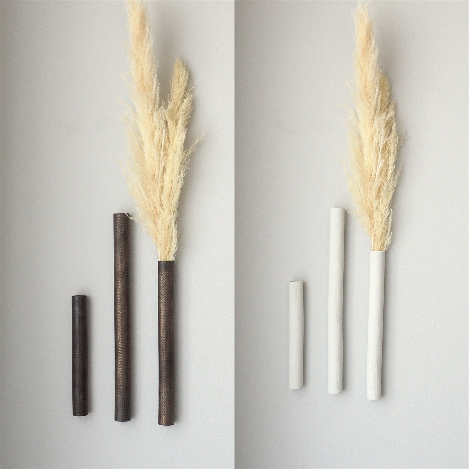 Ridges Tube Wall VaseBronzeLg