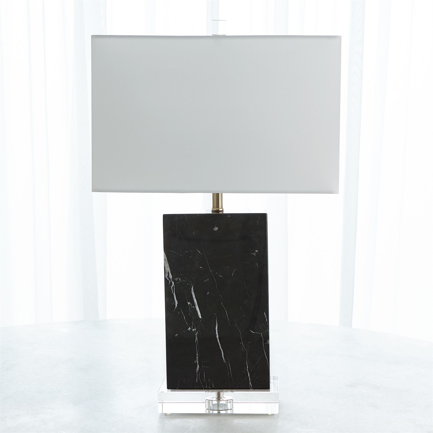 Marble Rectangular Table Lamp-Black