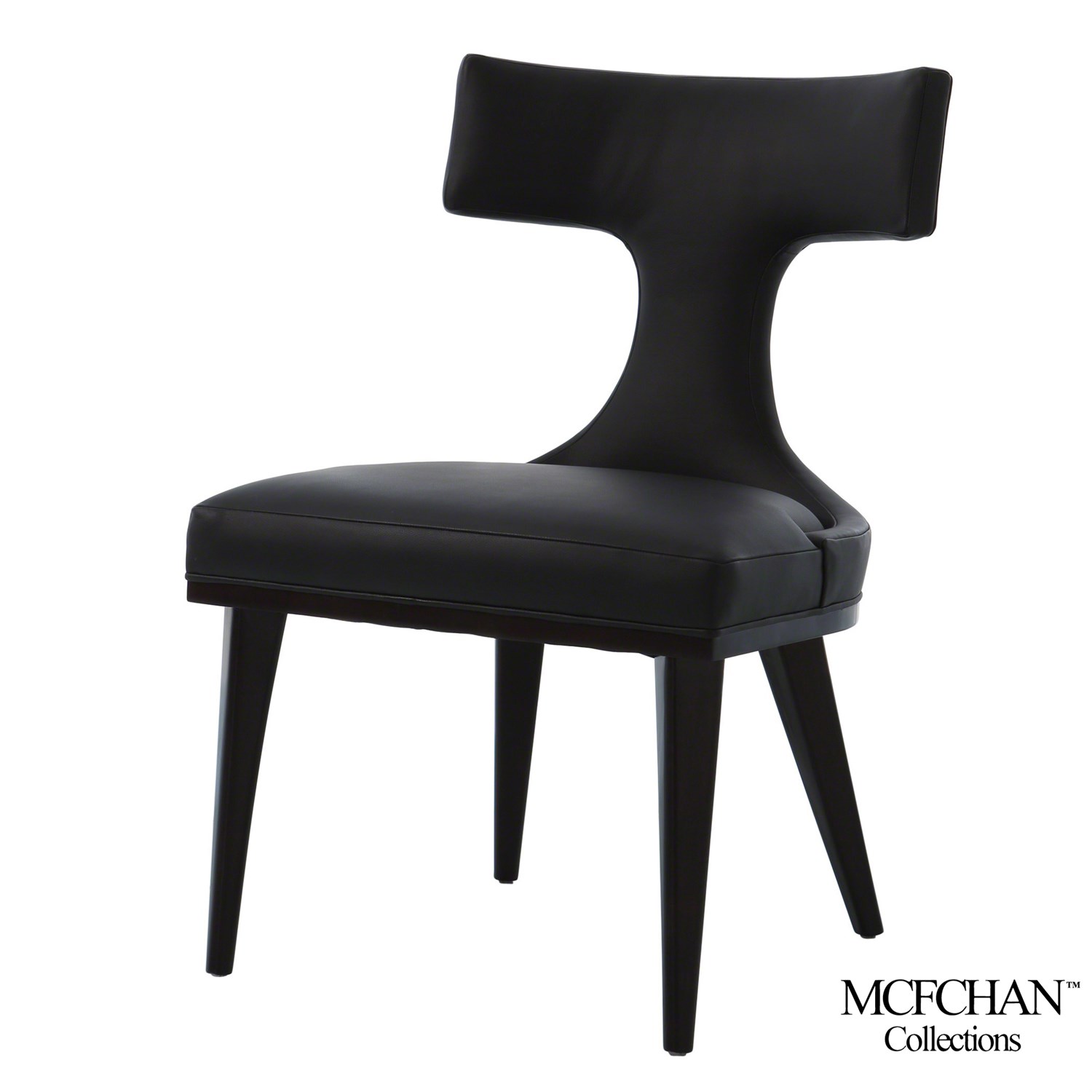 Anvil Back Dining ChairBlack Leather