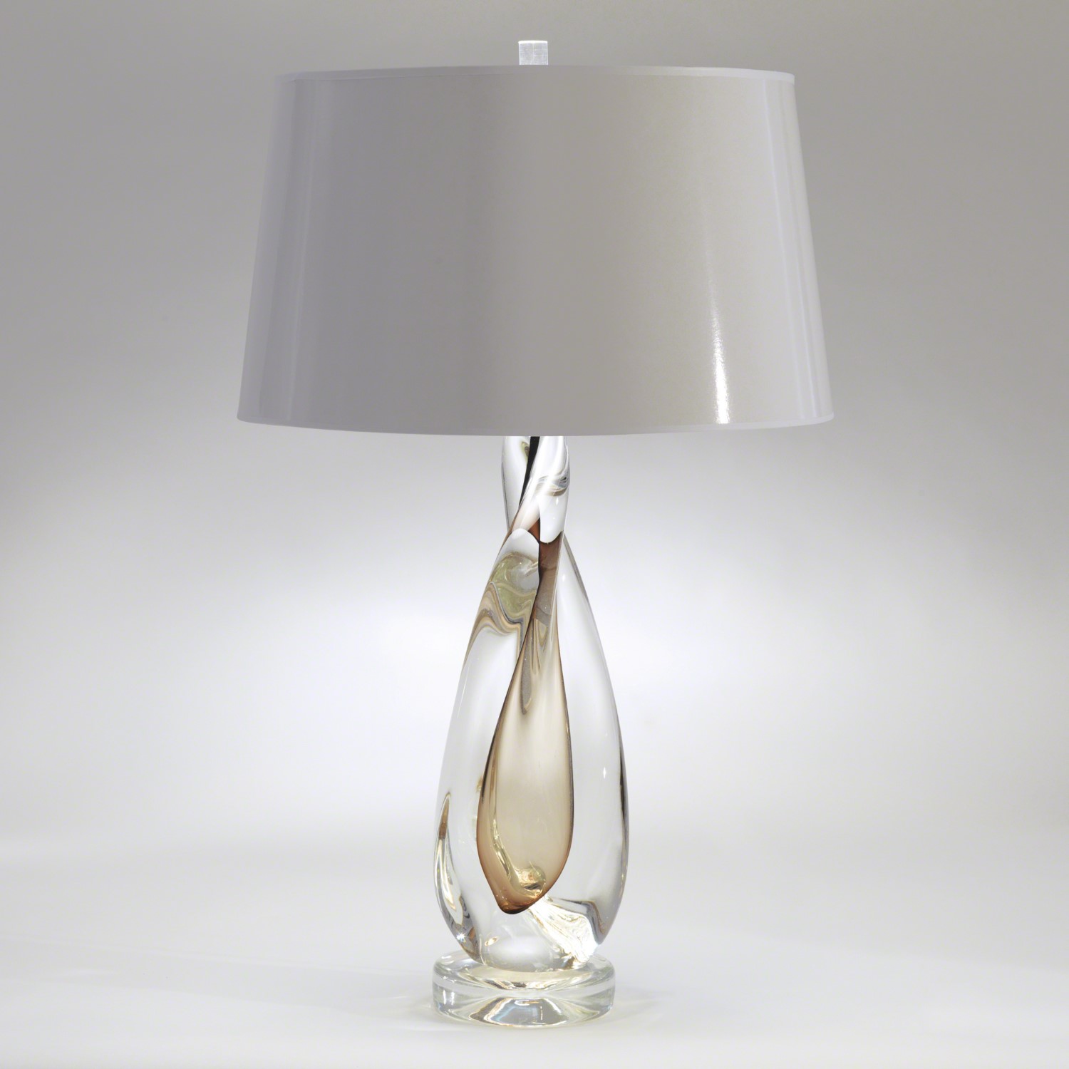 Amber Twisted Art Glass Lamps, Twist Table Lamp