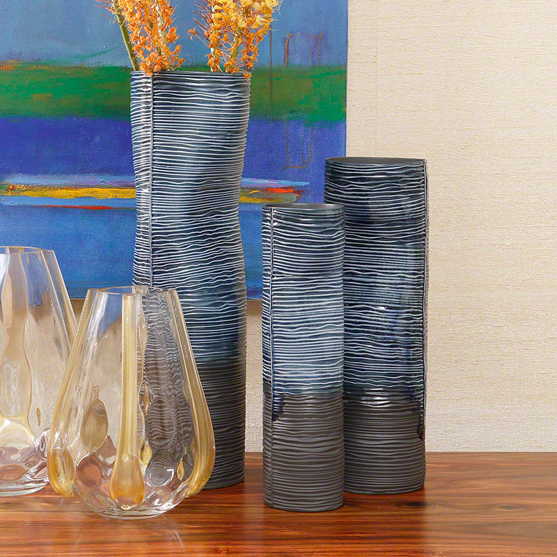 Carved Dented Vase-Ink Carved Dented Vase-Ink