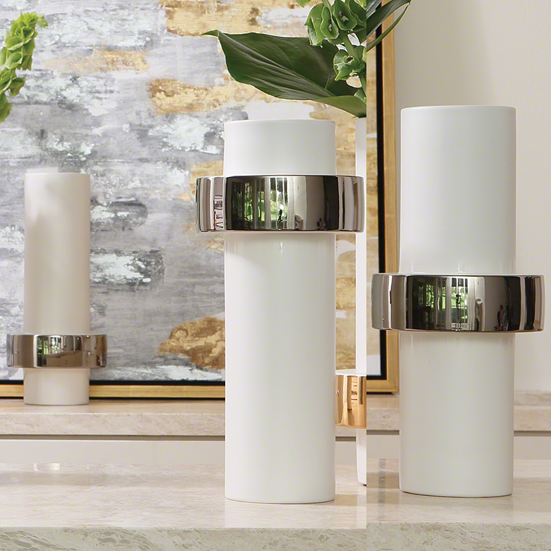 Silver Ring Vase-High Silver Ring Vase-High