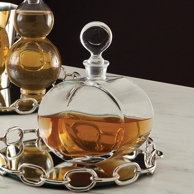 Round Glass Decanter-Offset Shape Round Glass Decanter-Offset Shape