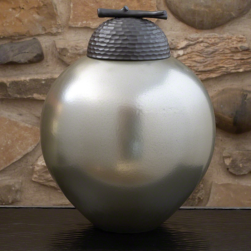 Petrified Forest Vase w/Lid-Fat Petrified Forest Vase w/Lid-Fat