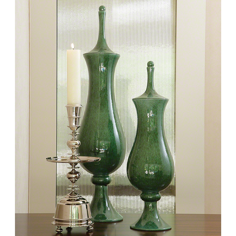 Tower Jar-Emerald Tower Jar-Emerald