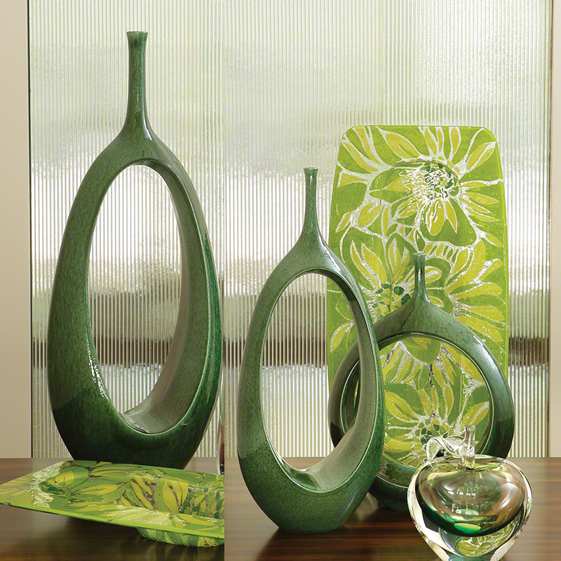 Open Ring Vase-Emerald Open Ring Vase-Emerald