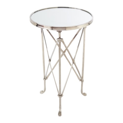 Directoire Table-Nickel w/Mirror Top Directoire Table-Nickel w/Mirror Top