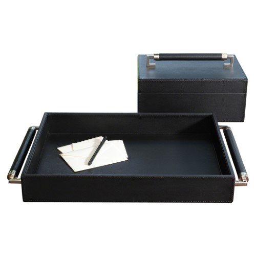 Double Handle Serving Tray-Black Double Handle Serving Tray-Black