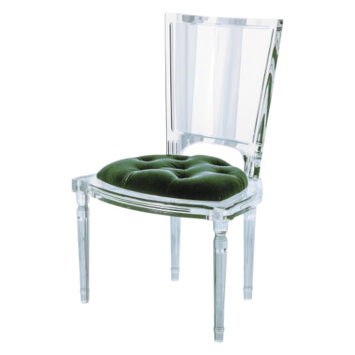 Marilyn Acrylic Side Chair-Emerald Green Marilyn Acrylic Side Chair-Emerald Green