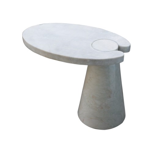 Cone Cantilever Table-White Marble