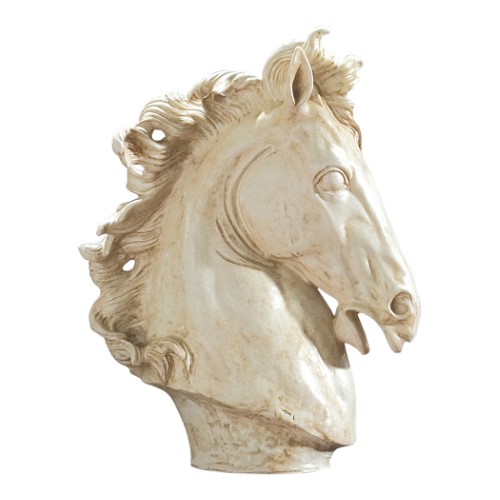 Lg Horse Head Sculpture-Marble Finish Lg Horse Head Sculpture-Marble Finish