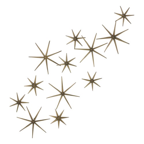 S/12 Etoile Wall Decor-Brass S/12 Etoile Wall Decor-Brass