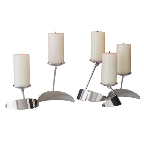 Pinwheel Candle Holder-Nickel Pinwheel Candle Holder-Nickel