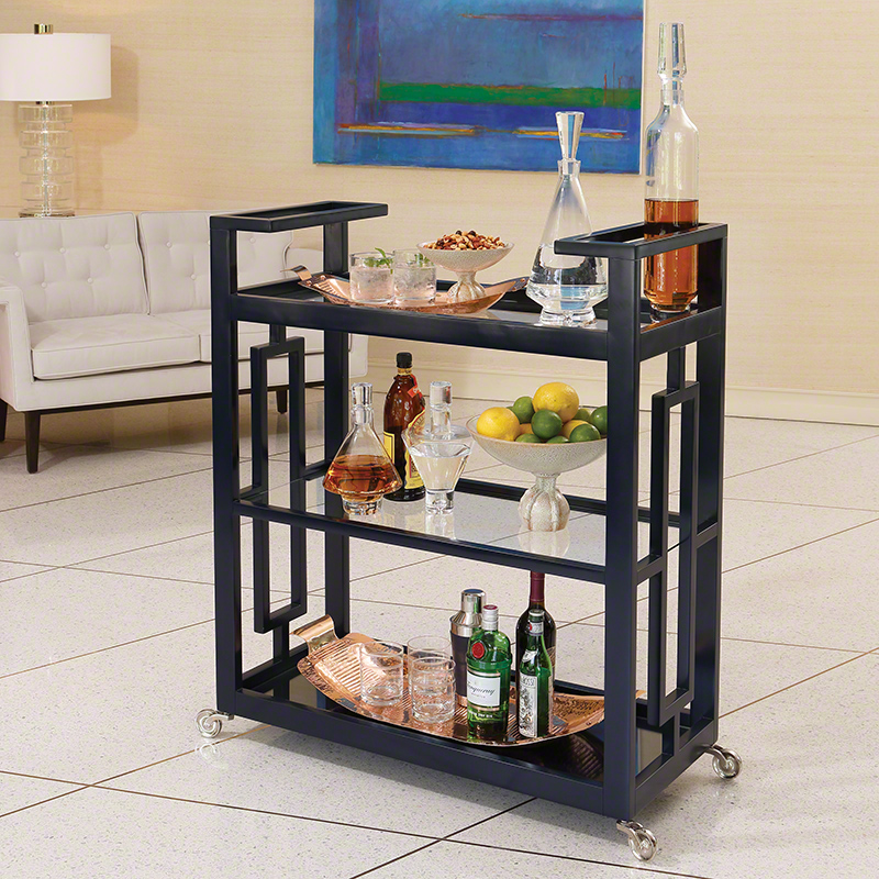 Grid Block Bar Cart-Ink Grid Block Bar Cart-Ink