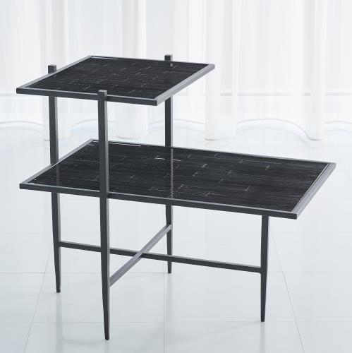 Bel Air Tiered End Table-Black/Black Mosaic Bel Air Tiered End Table-Black/Black Mosaic