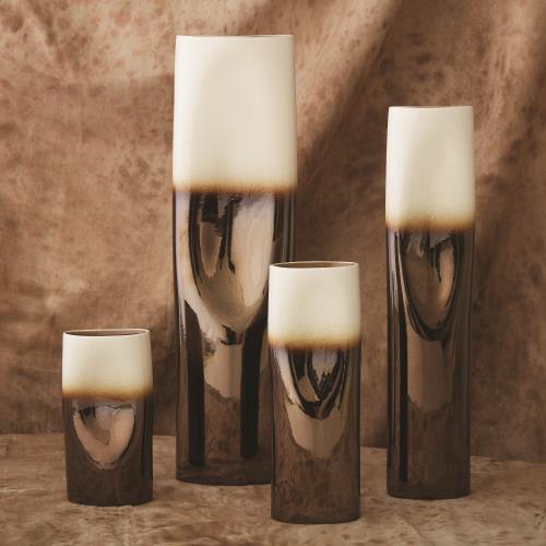 Pinch Vase - Bronze and Cream Pinch Vase - Bronze and Cream