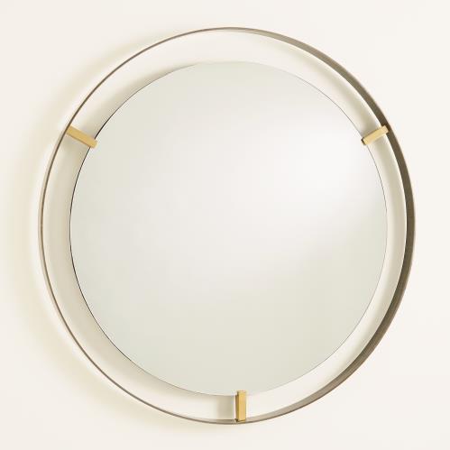Floating Mirror-Brass Clips-Bronze Rim