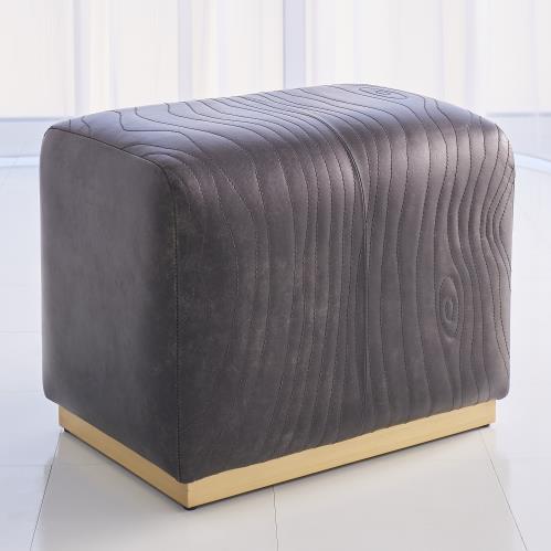 Forest Ottoman-Charcoal Leather