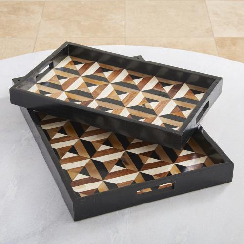 Triangle Marquetry Tray