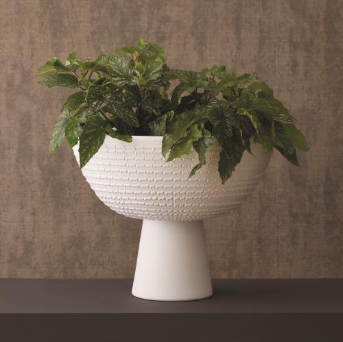 Florentine Footed Bowl - Matte White Florentine Footed Bowl - Matte White