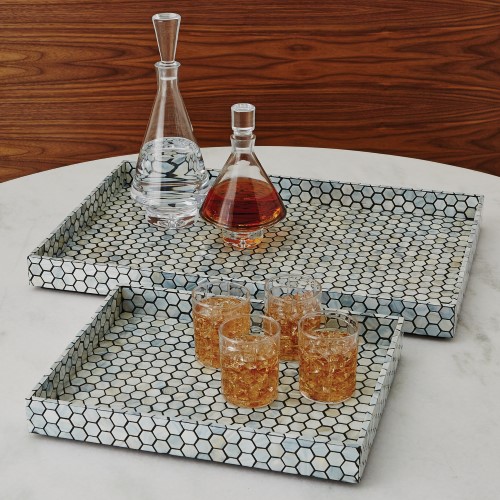 Mother of Pearl Tray-Black Mother of Pearl Tray-Black