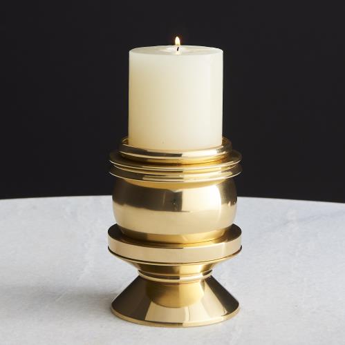 Stack Em Up Candle Holder-Shiny Brass Stack Em Up Candle Holder-Shiny Brass