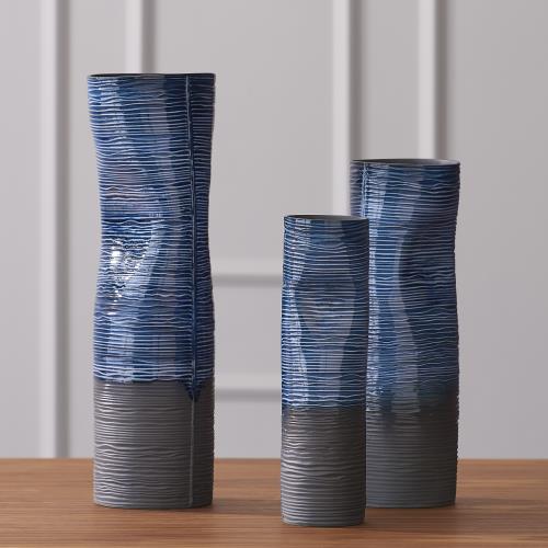 Carved Dented Vases-Ink Carved Dented Vases-Ink