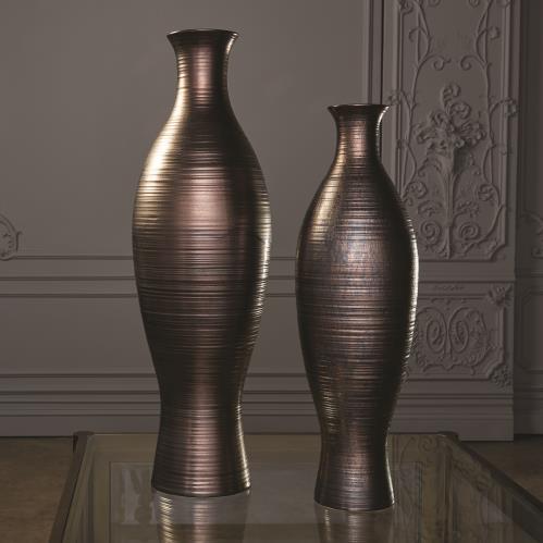Horizontal Texture Vase-Bronze Horizontal Texture Vase-Bronze