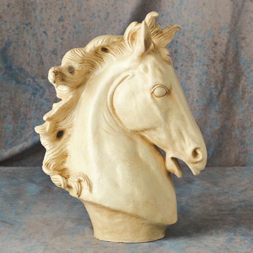 Lg Horse Head Sculpture-Marble Finish Lg Horse Head Sculpture-Marble Finish