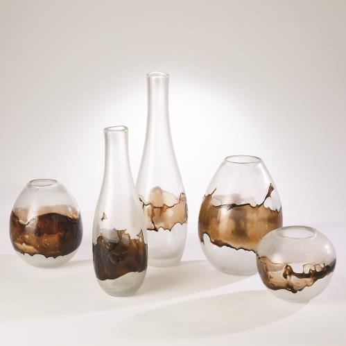Molten Glass Vase-Clear & Topaz