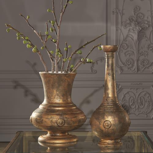 Urn W/Relief-Gold Urn W/Relief-Gold