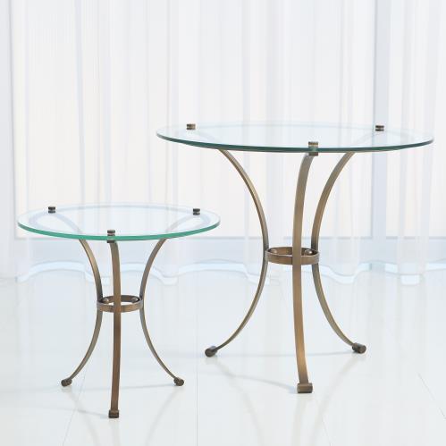 Two Tone Round Table-Light Bronze w/Brass Accents Two Tone Round Table-Light Bronze w/Brass Accents