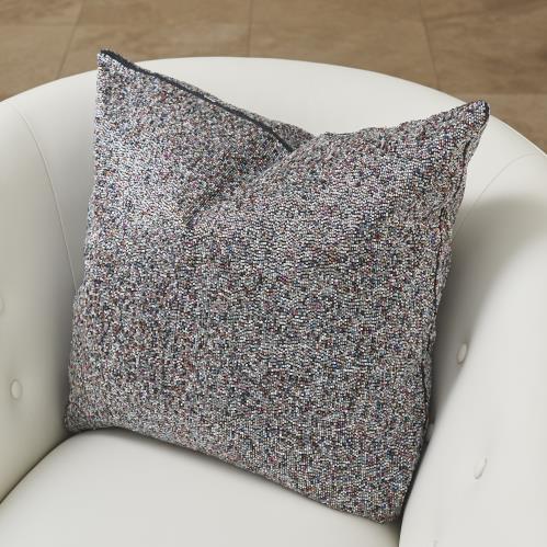 Multi Beaded Pillow-Blue/Silver Multi Beaded Pillow-Blue/Silver