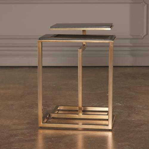 Set of 2-C Nesting Tables-Brass Set of 2-C Nesting Tables-Brass