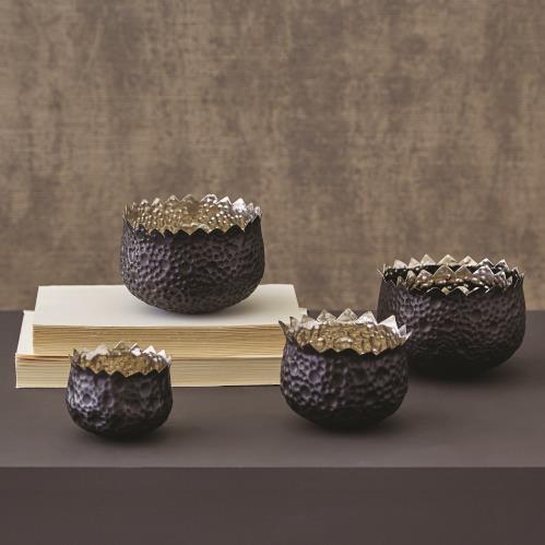 S/3 Bubble Brass Nesting Bowls - Nickel S/3 Bubble Brass Nesting Bowls - Nickel