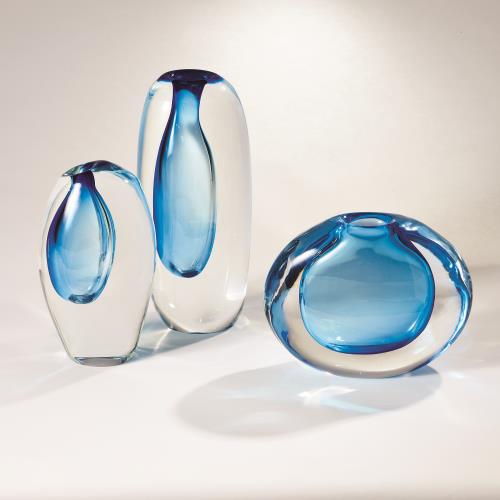 Off Set Vases - Light Blue