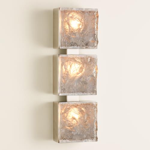 Triple Cube Sconce - Satin Nickel-HW Triple Cube Sconce - Satin Nickel-HW