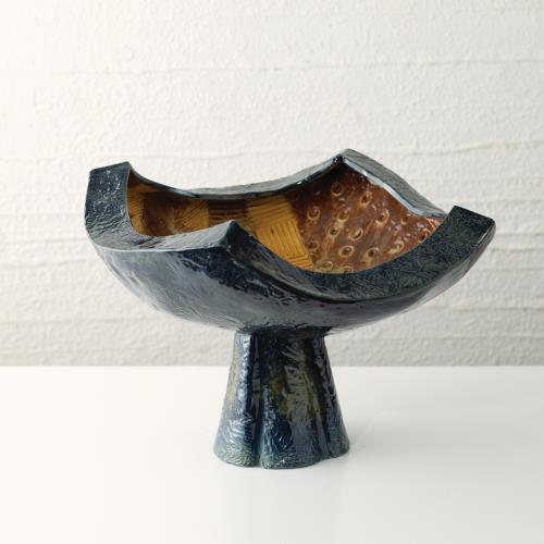 Bilbao Footed Bowl - Reactive Blue Bilbao Footed Bowl - Reactive Blue