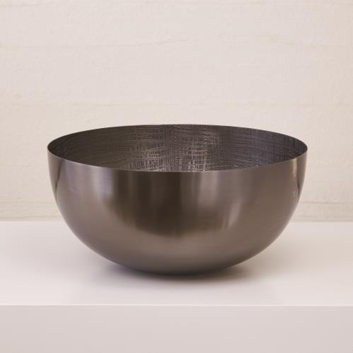 Plaid Etched Bowl - Black Nickel Plaid Etched Bowl - Black Nickel