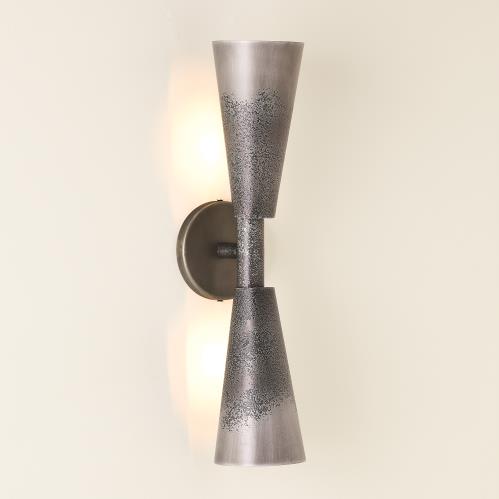 Ombre Trumpet Sconce - Graphite/Pewter-HW Ombre Trumpet Sconce - Graphite/Pewter-HW