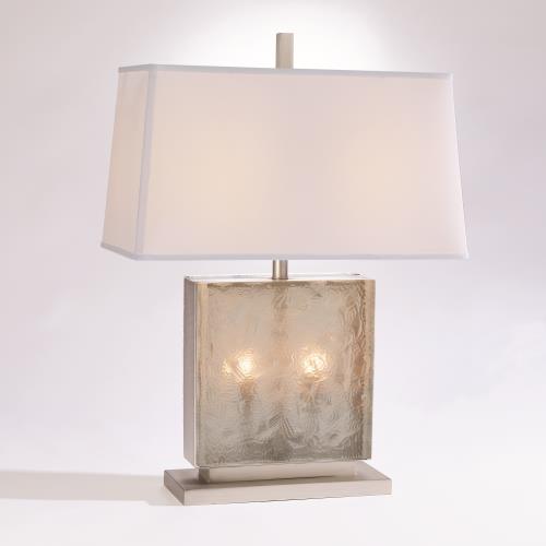 Cube Slab Table Lamp-Antique Nickel