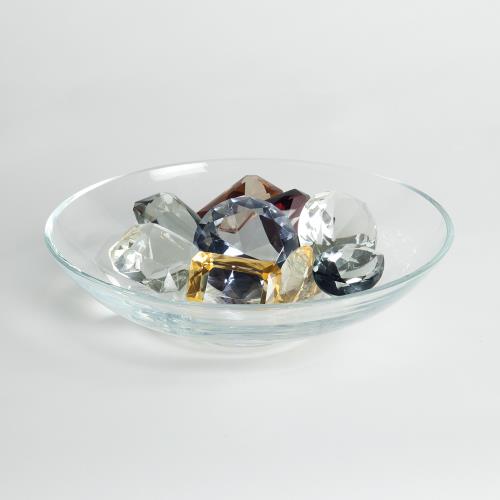 Clear Bowl with 9 Oxford Jewels-1 of Each Color