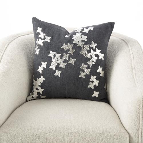 Christie Pillow-Silver/Gunmetal