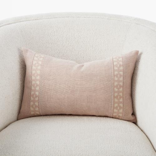 Icon Lumbar Pillow-Rose on Cream
